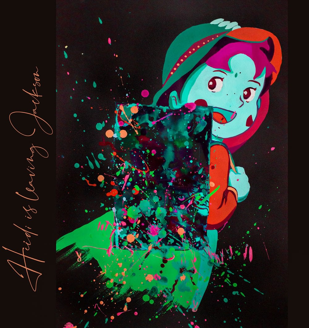 Betty Boop is dusting Jackson - Pop Art Ute Bescht - Toon Series with Jackson Pollock