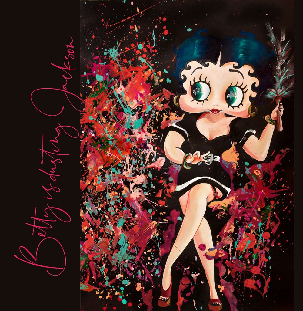 Betty Boop is dusting Jackson - Pop Art Ute Bescht - Toon Series with Jackson Pollock